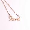 Necklace Hollow Love Letter Rhinestone Titanium Steel Rose Gold Short Summer Accessories