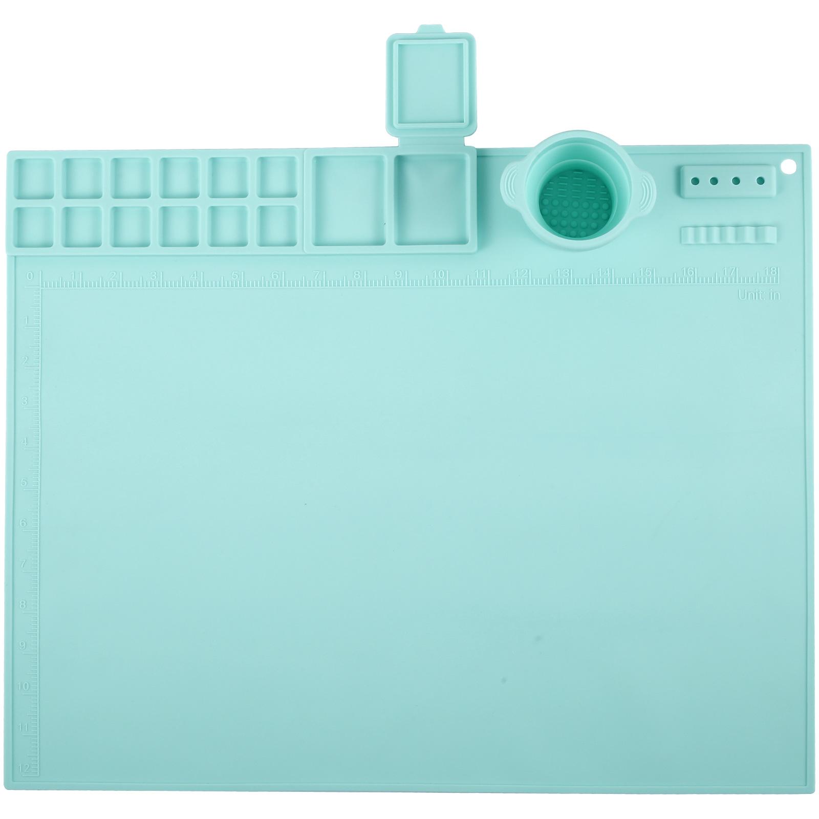 Washable Waterproof Silicone Craft Graffiti Painting Mat Children s Silicone Painting Scrubbable Pigment Palette Painting Pad трава зеленый