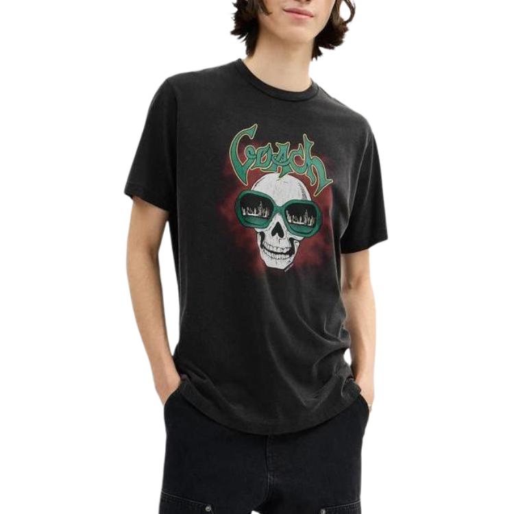 Coach FW25 Printed Pattern Crew Neck Short Sleeve T-Shirt Men Tops CCA67-YEC