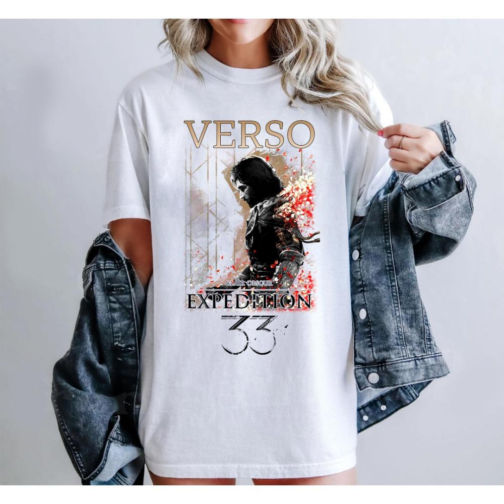 

Verso Expedition 33 T-shirt Epic Fantasy Game Player T-shirt Retro Game Player Fan Male and Female Gifts 3XL