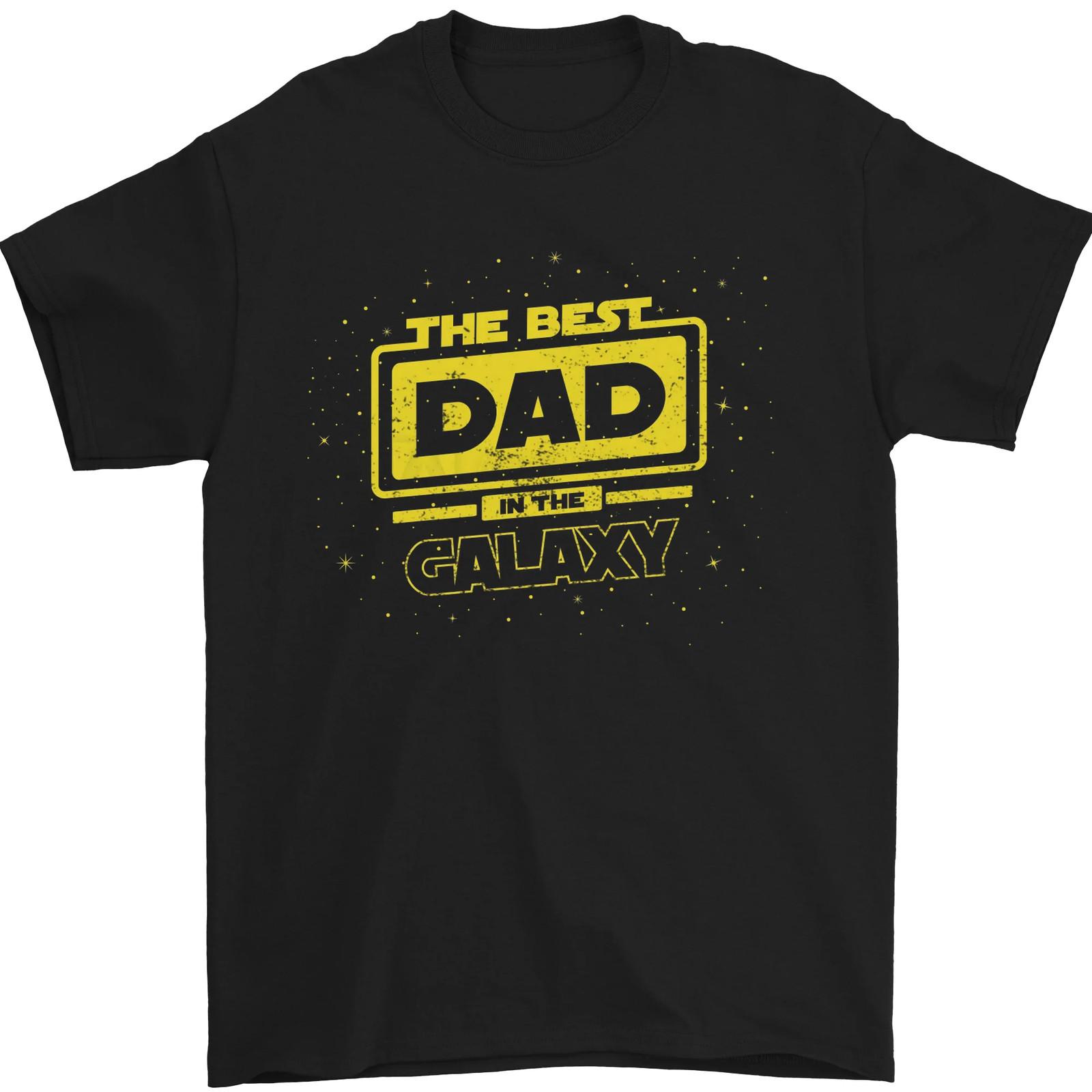 Fathers Day the Best Dad in the Galaxy Mens T-Shirt 100% Cotton S