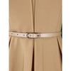 Women V Neck High Waist Solid Pencil Midi Office Commuting Dress