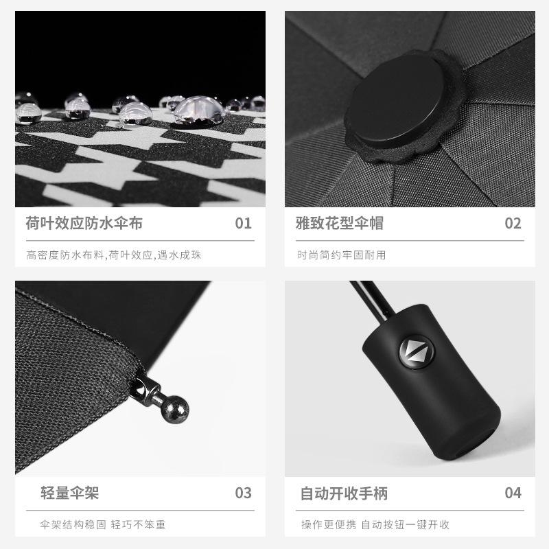 Vollautomatischer Tausend-Vogel-Raster Dreifach-Sonnenschutz-Sonnenschirm, UV-beständiger Vinyl-Schirm, Damen-Sonnenschirm, große Anzahl von Schirmen