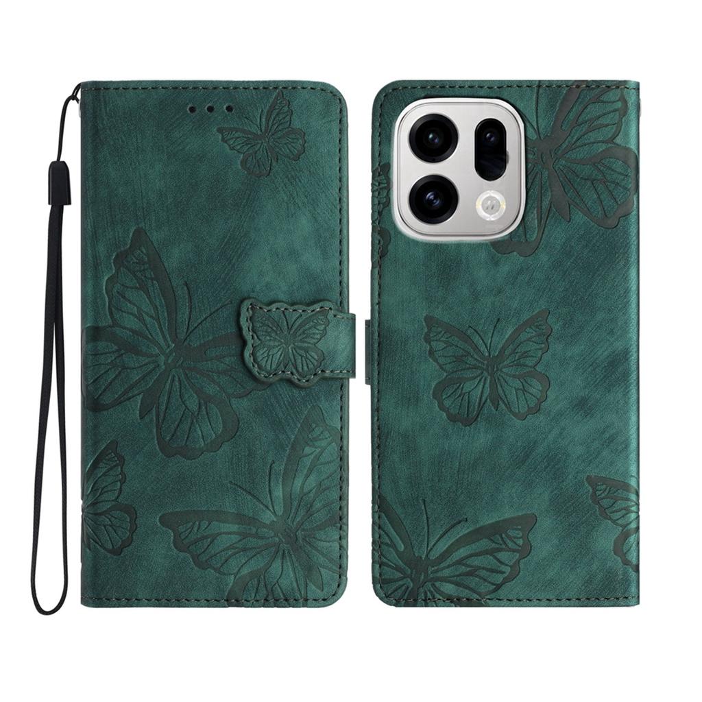 For Oppo Find X9 Pro 5G Case Butterfly Design Flip Wallet Leather Phone Cover Skin-Touch