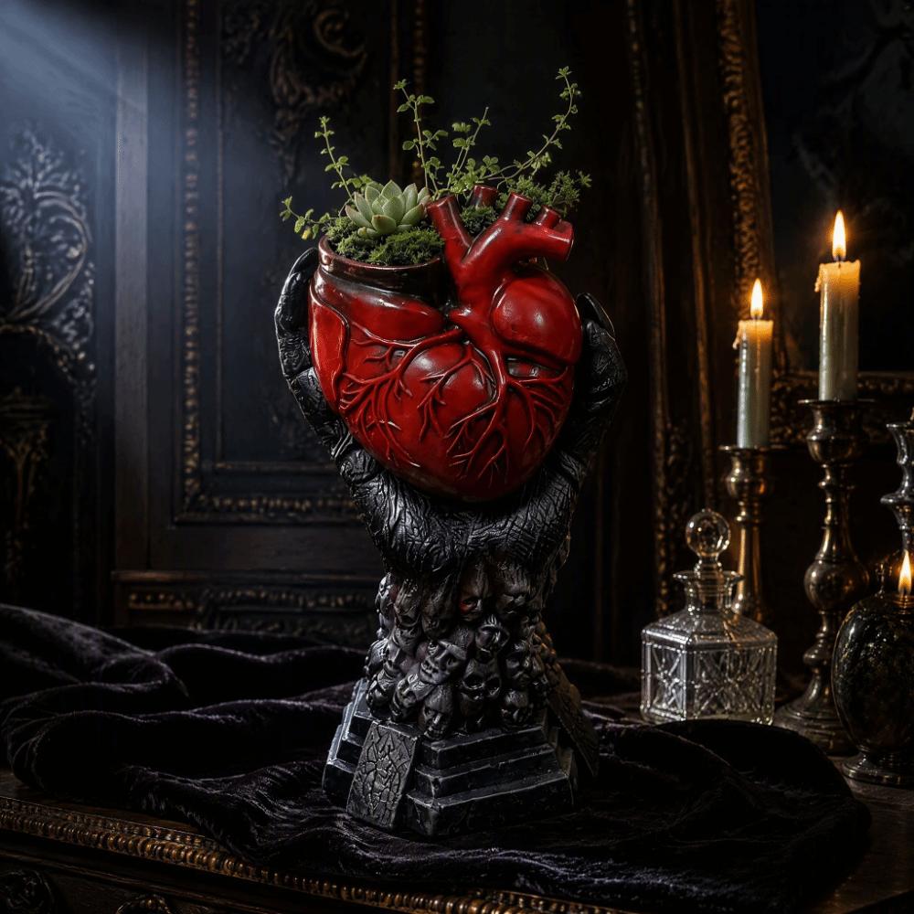 Heart-shaped Heart-shaped Vase Gothic Style Flower Pot Resin Vase Table Arrangement
