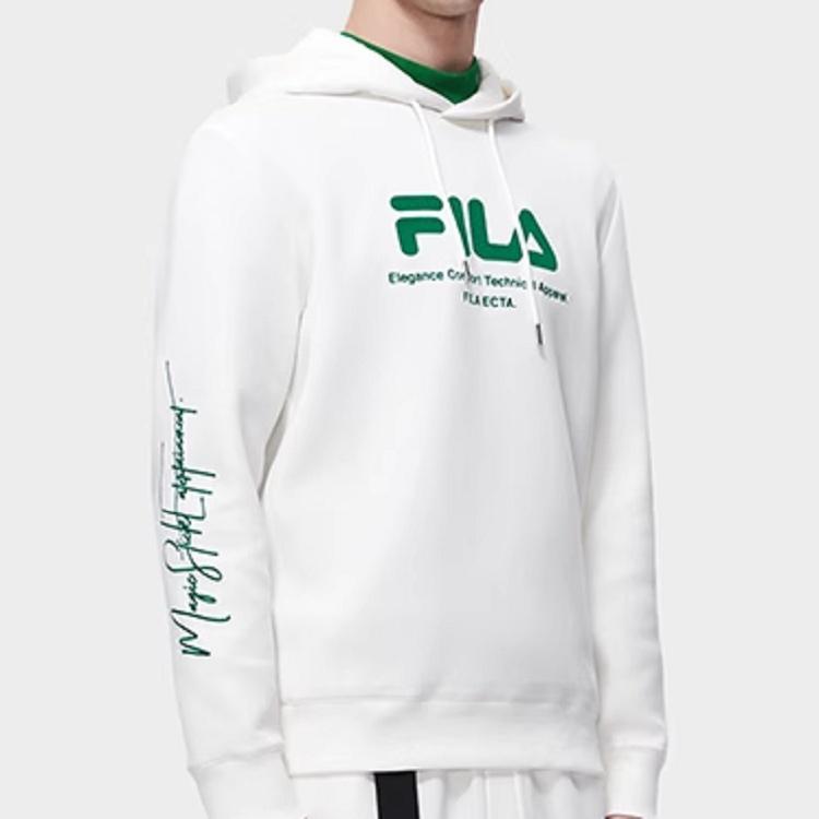FILA Logo Graphic Hoodie 'White Green' Men's F11M319206F-WT