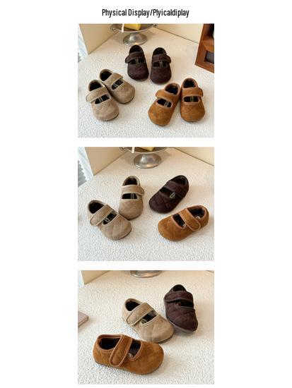 2025 New Kids' Fleece-Lined Cotton Shoes: Cozy, Warm Winter Footwear with Closed Heel for Babies