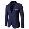 Men S Slim Fit Casual Suit Jacket Long Sleeve Solid Color