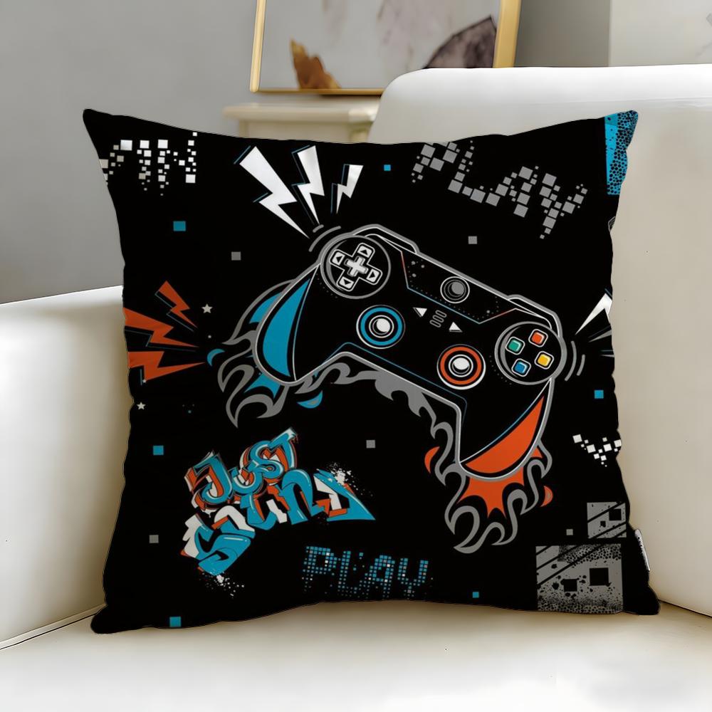 game Colorful Graffiti Game Gamepad Cushion Cover Soft  EasyWash Pillow Case  Versatile for Couch Bed Travel and Office