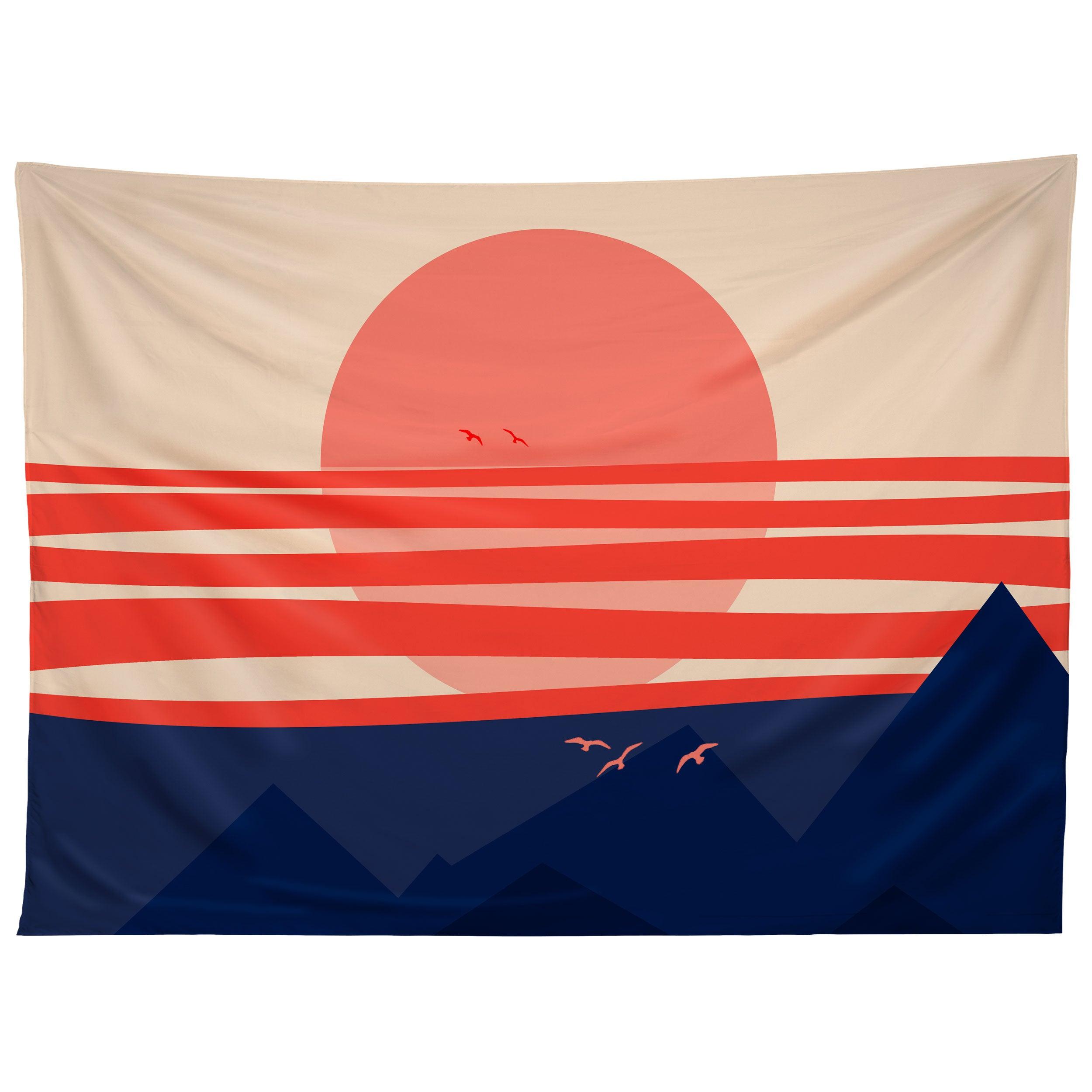 MINIMAL SUNSET 4 tapestry 75x100