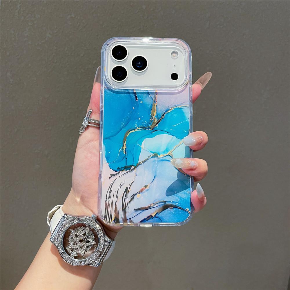 Applicable To Iphone17 Mobile Phone Case Electroplated Marble Apple 17pro Bronzing 17Air Anti-drop Protective Case