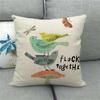 Cute Cartoon Bird Animals Digital Printing Short Plush Pillow Covers For Car Sofa Office Cushion Cover Home Goods 60X60Cm
