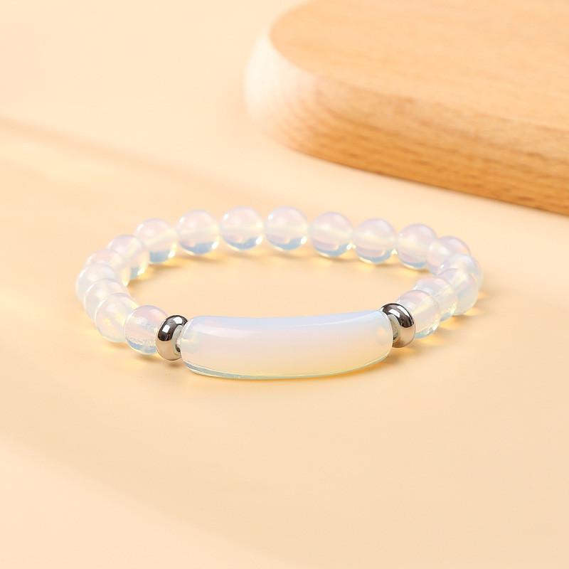 Braccialetto con Perline di Cristallo di Agata Geometrica con Design Artigianale per Accessorio Moda Unisex
