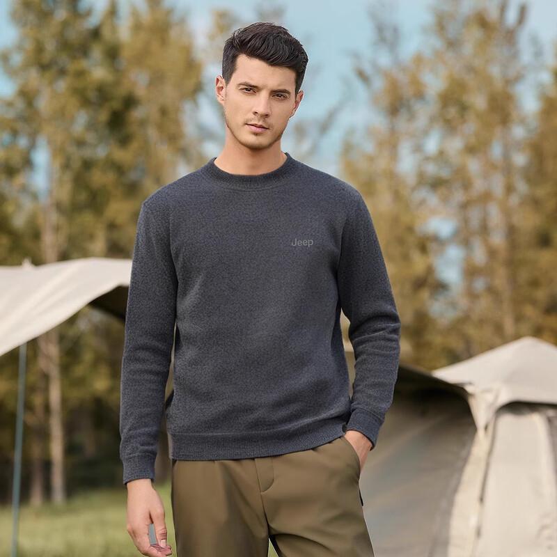 Jeep Men's Embroidered Fleece-Lined Pullover Sweater