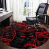 1pc Black Cats Office Round Area Rug, Indoor Mat Suitable ForOffice, Under Office Chairs Bedroom Living Room Home Decor T154