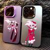 Angel Dust H-Hazbin H-Hotel Colorful Silver Back Phone Case For IPhone 17 16 15 14 13 12 11 Plus Pro Max Plus