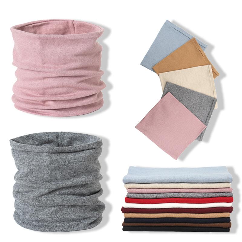 Solid Men Women Soft Knit Neckerchief Autumn Winter Warm Face Mask Fashion Elastic High Collar Neck Ring Scarf Accessories