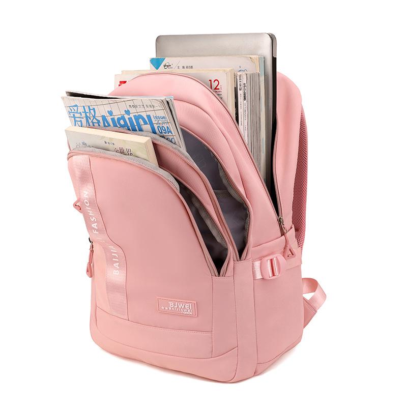BAIJIAWEI Brand College and High School Student School Backpacks Nylon Orthopedic School Bags Reduces the Burden Girls Schoolbag