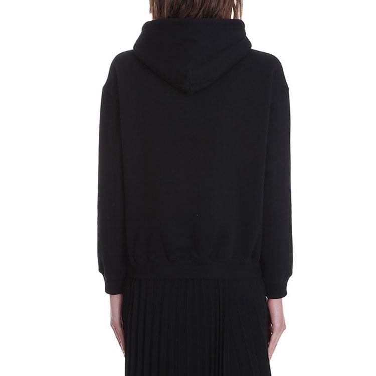 (WMNS) Balenciaga BB Logo Hooded Long Sleeves Hoodie Black Women's 612959TJVD71000