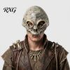 Skull Half Face Mask Halloween Mask, Horror with Adjustable Strap, Masquerade Durable for Men Adults, Cosplay Costume Party Props Hollowed Eye