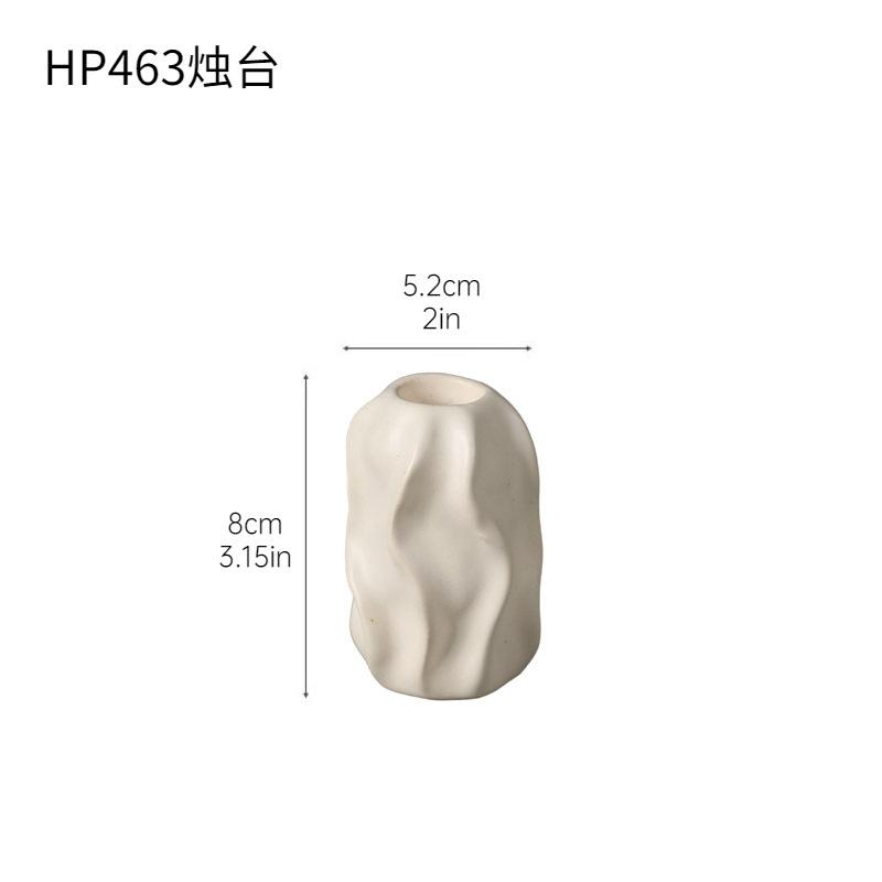 Quiet Wind Cream Ceramic Candlestick Medieval Modern Simple Candlestick Table Restaurant Plank House Decoration 1pc