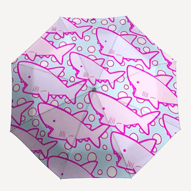 

1pc Shark PatternAutomatic Open/close Umbrella, 8-Rib sturdy structure, Portable Travel Umbrella, Parties, Everyday Usec70