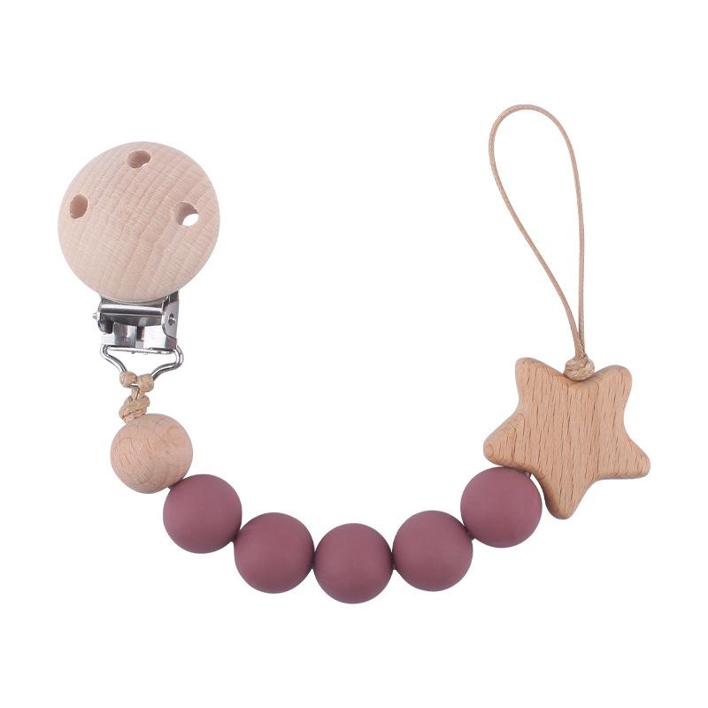 Baby Pacifier Chain Silicone Beads Soother Nipple Clip Infant Dummy Holder Strap for Baby Chew Toy Teether Teething BPA Free