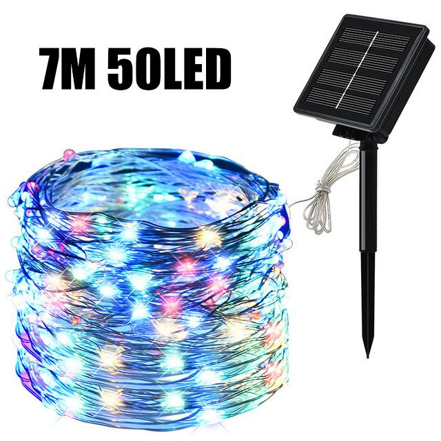 Solar LED Light Outdoor Festoon Lamp Garden Fairy Light String 1~2PC Waterproof Christmas Garland Yard Decoration Lamp 7m/12m