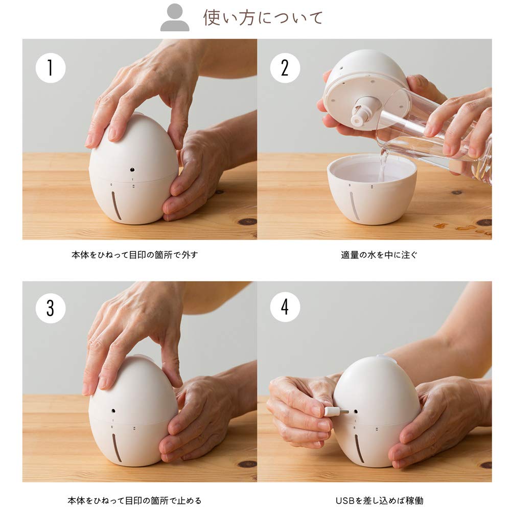 Green House Desktop USB Ultrasonic Egg Dark Humidifier, Shape, Ebony, GH-UMSEH-DE