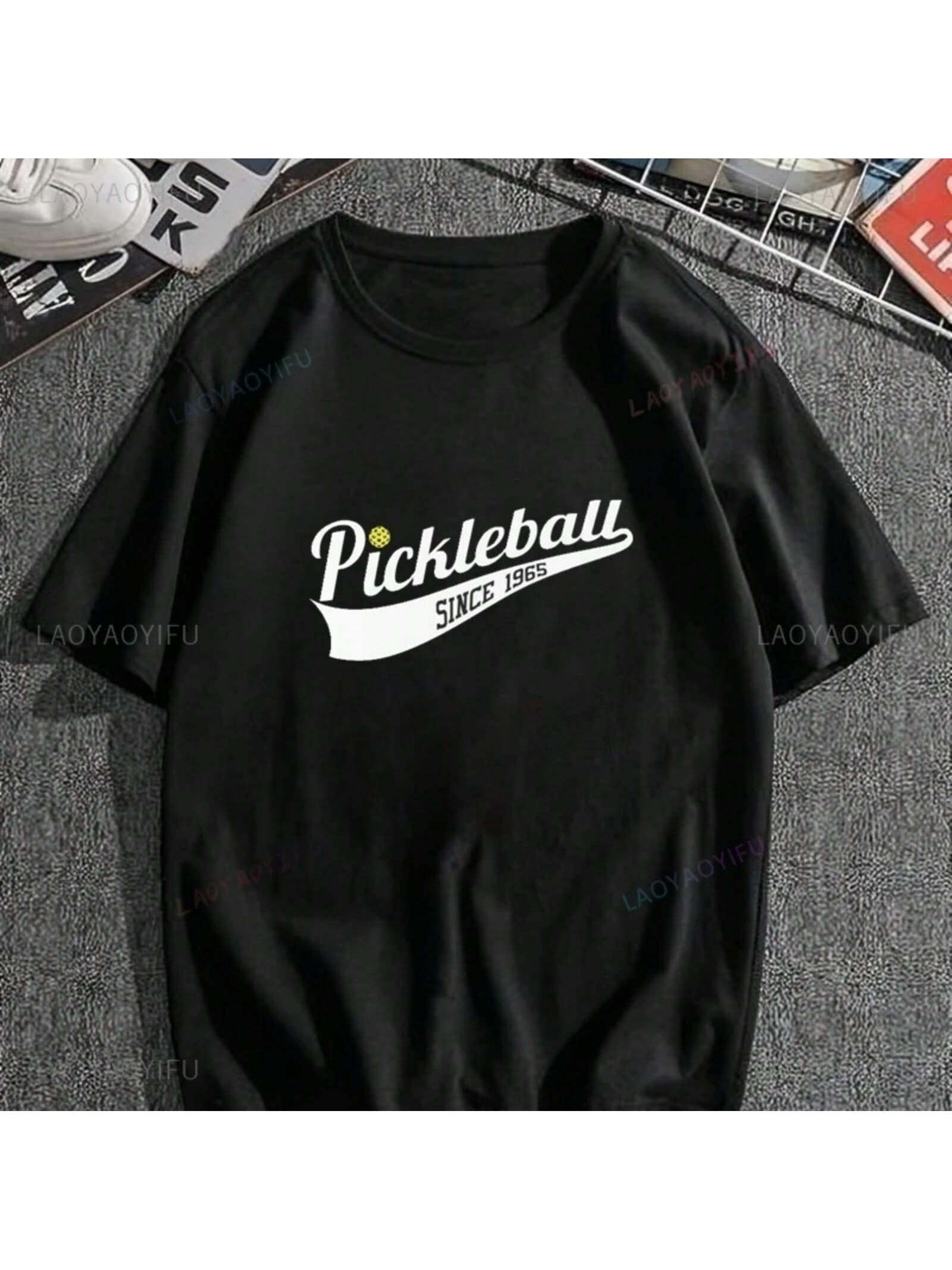 Love Pickleball Sports Pattern Printed Fashion T-Shirt, For Both unisex And Wounisex Pickleball Sports Leisure Cotton T-Shirt S разноцветный