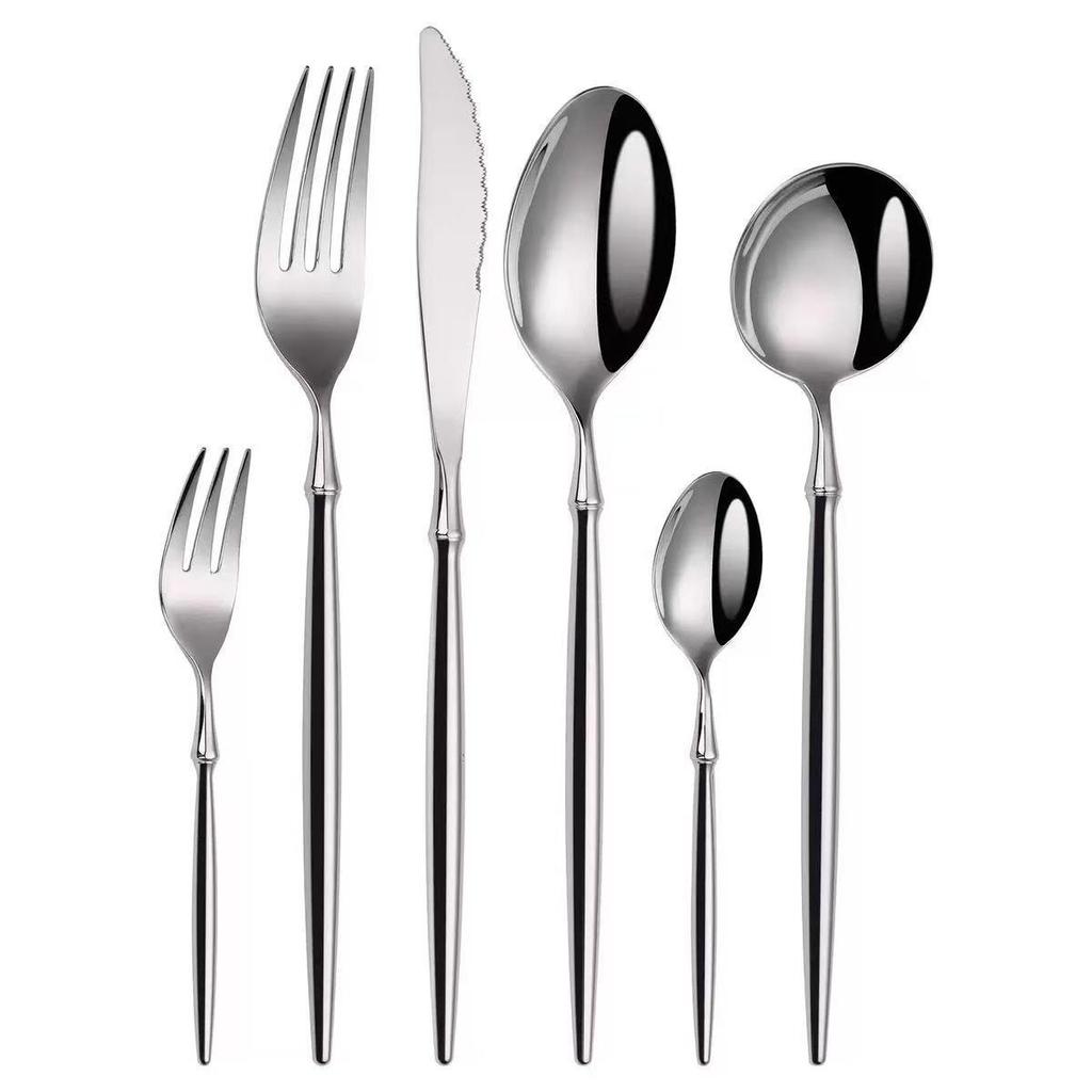 Stainless Steel 304 Western Cutlery Set: Knife, Fork, Spoon, Dessert Spoon, Fruit Fork for Restaurant, Hotel, Home