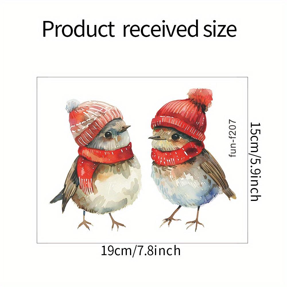 

1pc Christmas Holiday Bird Window Clings Festive Decor Home Bathroom Stickers Thanksgiving Chinese New Year Decorations Sticker