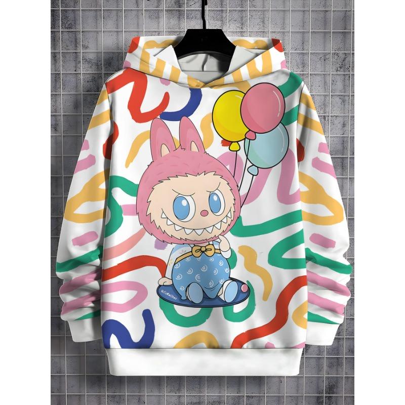 Stampa 3D Carino Cartone Animato Labubu Tutte le Stagioni Felpa Casual Bambini Maglione Cool Top Abbigliamento Unisex Bambino Bambina Felpe 120