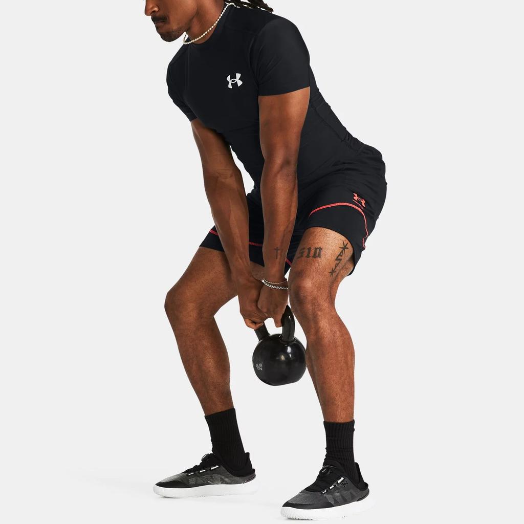 Under Armour HeatGear® OG Logo Print Crew Neck Slim Fit Short Sleeve T-Shirt Men T-Shirts Black 1387560-001