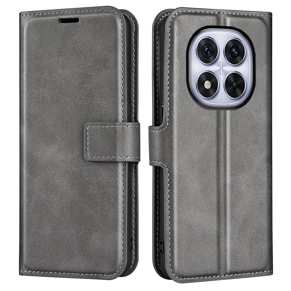 For Xiaomi Redmi Note 14 Pro 5G/Poco X7 5G Stand Case Anti-Scratch Calf Texture Leather Phone Cover