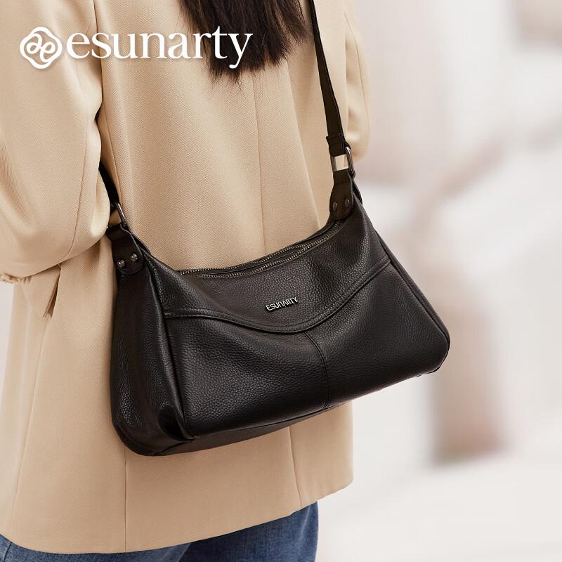 ESUNARTY Women s Genuine Leather Multi-layer Shoulder Bag
