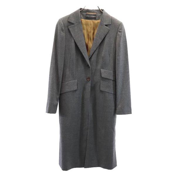 BETTINA SCHOENBACH 100% wool Chester coat 34 gray HUMBURG Women Used