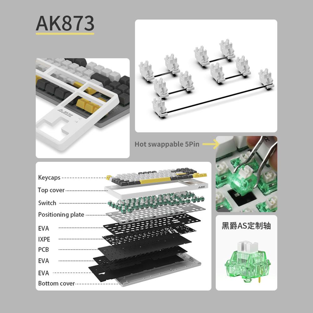 Cheap NKRO Backlight Gaming Keyboard TypeC Wired 87 Keys Gaming