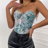 Off-shoulder Floral Underwired Corset Multi-Color Strapless Corset Top  Daily Streetwear