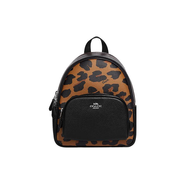 Coach Court 20 Double Zipper Closure Signature Coated Canvas With Printed Pebble Leather Backpack Women backpack Brown Black CC757-SVMU4 Basic Set BagDust Bag 29490₽