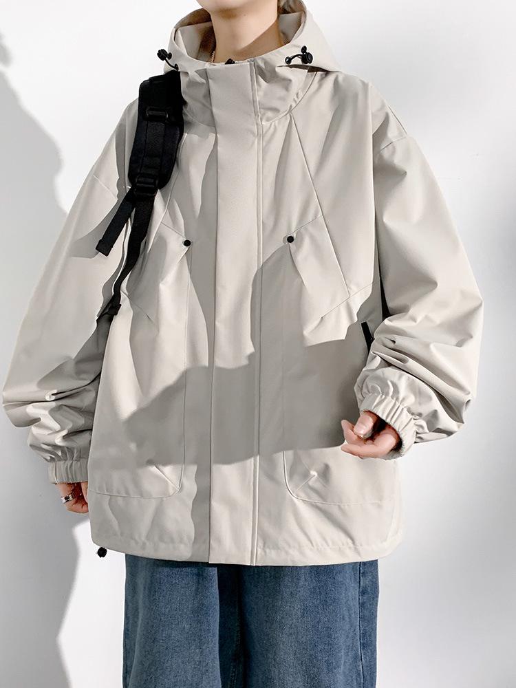 Men's Plus Size Casual Hooded Jacket - Windproof & Trendy for Spring/Autumn
