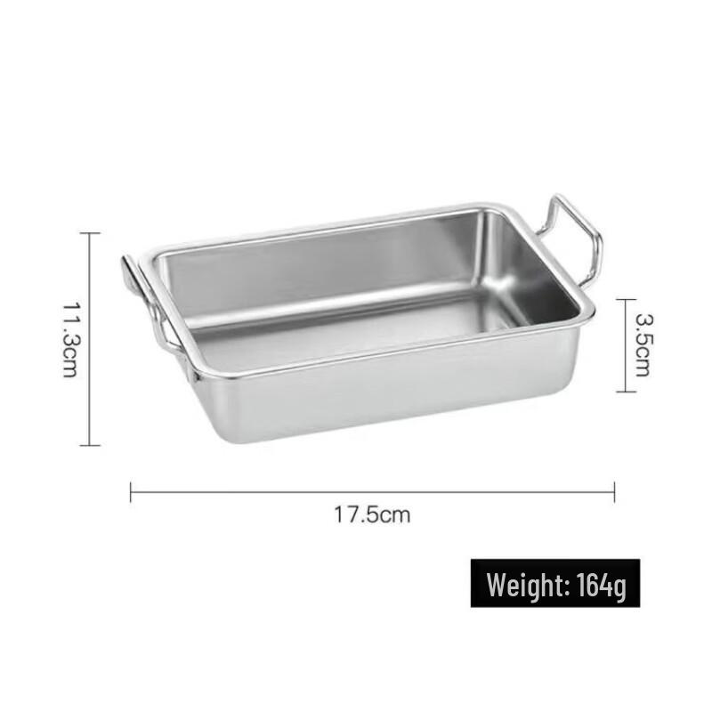 

ZISIZ 304 Stainless Steel Square Serving Tray with Handle