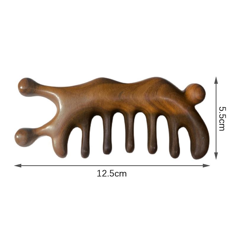 Multifunctional Hair Massage Comb Anti-static Styling Tool Scalp Relax Acupoint Massager Sandalwood Portable Wooden Handle Comb