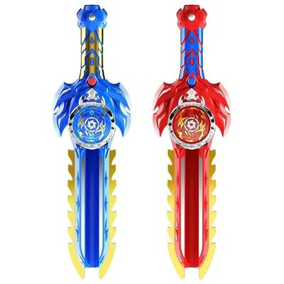 Non-Toxic Creative Kid Sword Launcher Led Spinning Top Toy Hand Cranked Color Luminous Spinning Toys For Children Gifts