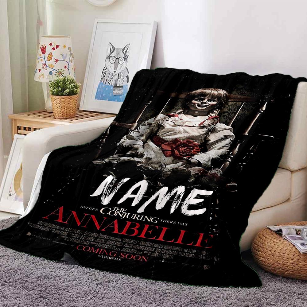 Custom Name Jigsaw Puppet Horror Party Blanket For Couch Bed Plush Cozy Fuzzy Blanket Super Soft Warm Blankets For Fall And Winter 0916141