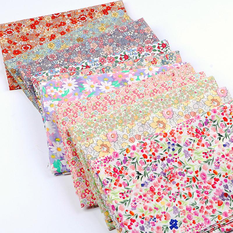 100x150cm French Sweet Floral Fabric Pure Cotton Printed Poplin Fabric Girl Dress Clothing Fabric Handmade DIY Accessories