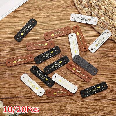 10PCS/PACK Leather Label Accessories Hang Tags Creative Product Identification DIY Classification Tags