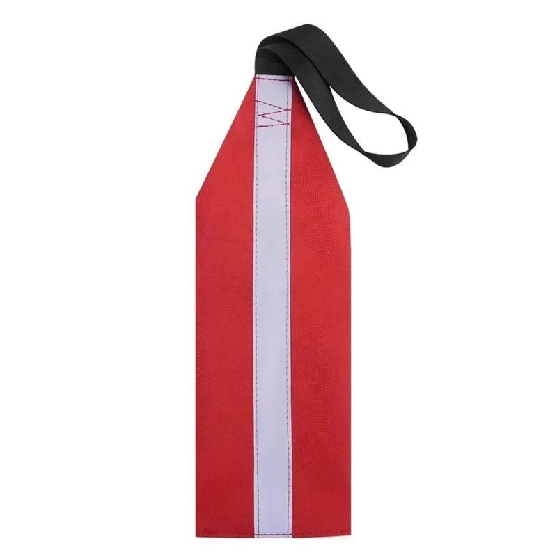 2 Bright Red  Warning Flags with Reflective for Boats  and Outdoor