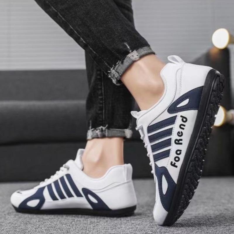 Fashion Men's Shoes Light PU Leather Casual Shoes Outdoor Non-slip Sneakers for Men Lace Up Flats Comfort Training Shoes Tenis Masculino
