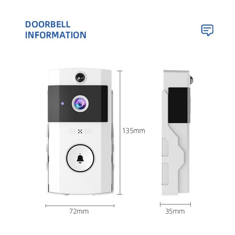 HD Wireless Video Doorbell with Optional Solar Charging Rain Cover, Ultra Long Standby, Voice Changing, Intercom Monitoring, Automatic Power Storage